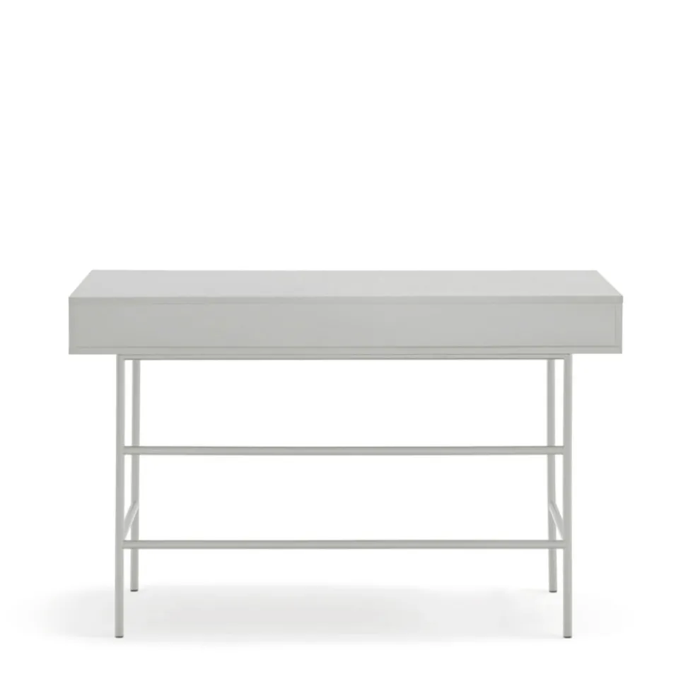 SIERRA Bureau 2 tiroirs en bois et métal L120cm
