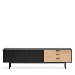 SIERRA Meuble TV 2 portes, 3 tiroirs en bois L180cm