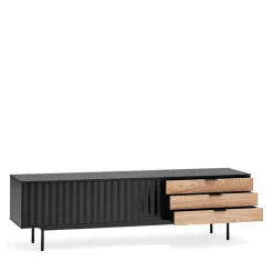 SIERRA Meuble TV 2 portes, 3 tiroirs en bois L180cm