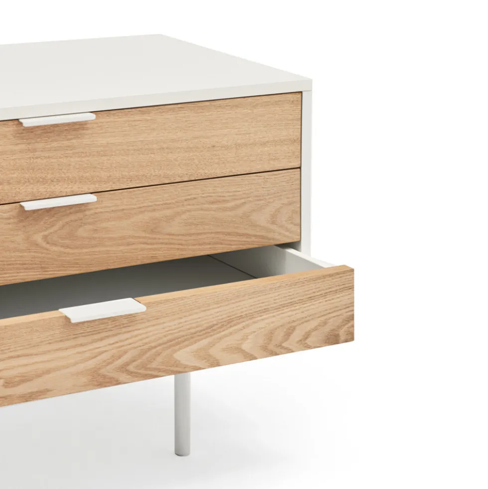 SIERRA Meuble TV 2 portes, 3 tiroirs en bois L180cm