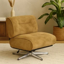 SIMON Fauteuil pivotant en tissu chenille pied étoile