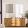 SINCE Buffet 2 portes, 3 tiroirs en bois L180cm