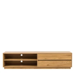 SINCE Meuble tv 2 tiroirs, 2 niches en bois L180cm
