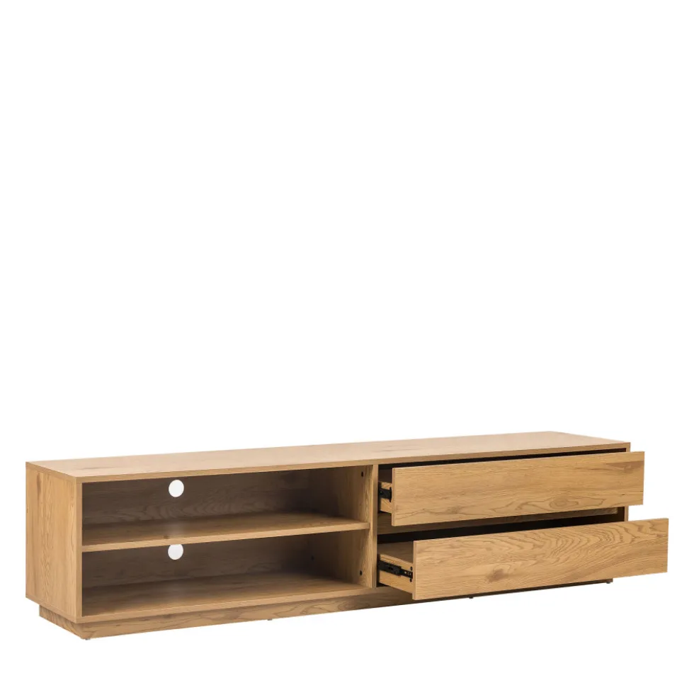 SINCE Meuble tv 2 tiroirs, 2 niches en bois L180cm