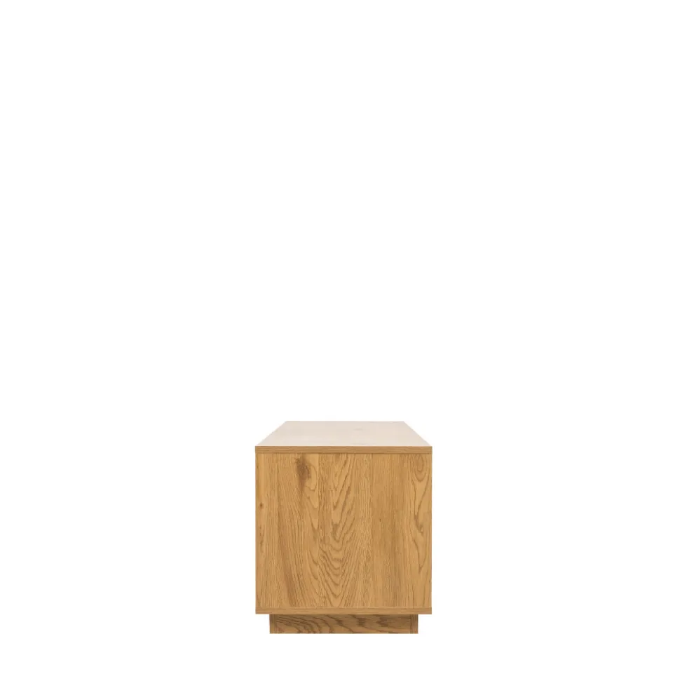 SINCE Meuble tv 2 tiroirs, 2 niches en bois L180cm
