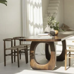 SINJAI Table à manger 8 personnes en bois massif