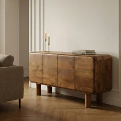 SIRA Buffet 4 portes en bois massif L160cm