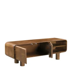 SIRA Meuble tv 2 portes en bois massif L140cm