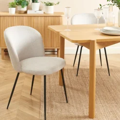 SITTO Lot de 2 chaises en tissu et métal