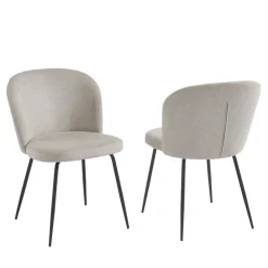 SITTO Lot de 2 chaises en tissu et métal