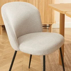 SITTO Lot de 2 chaises en tissu et métal