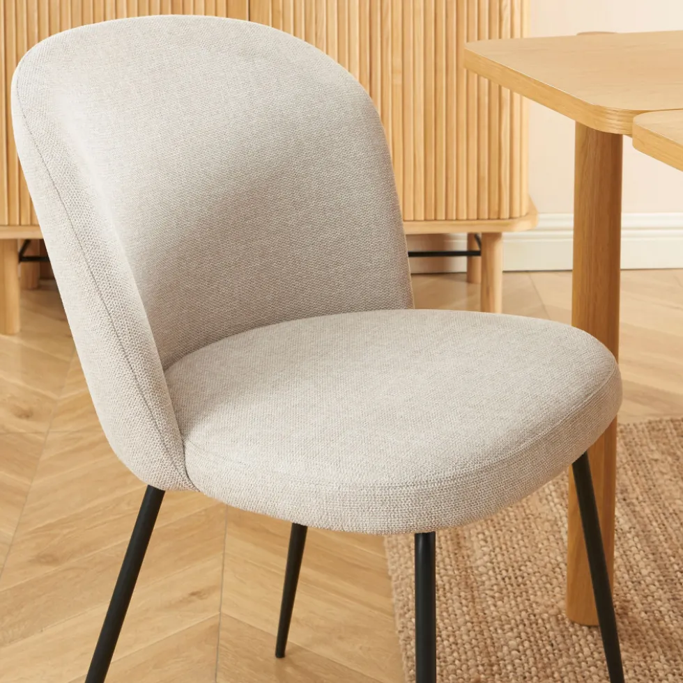 SITTO Lot de 2 chaises en tissu et métal