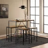 SKAL Ensemble table de bar pour 4 personnes en bois et métal H105cm