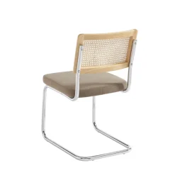 SKANA Lot de 2 chaises en velours côtelé pieds chrome