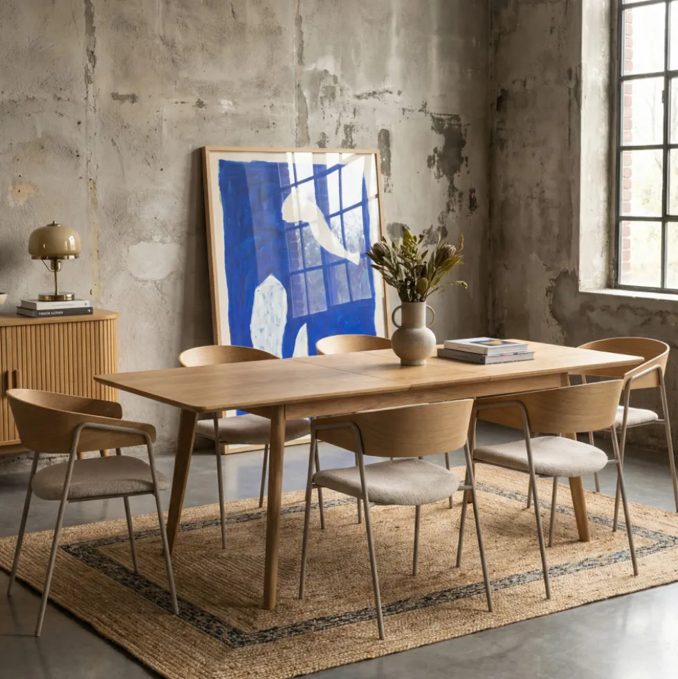 SKOLL Table à manger extensible 8 à 12 personnes 180-230x80cm