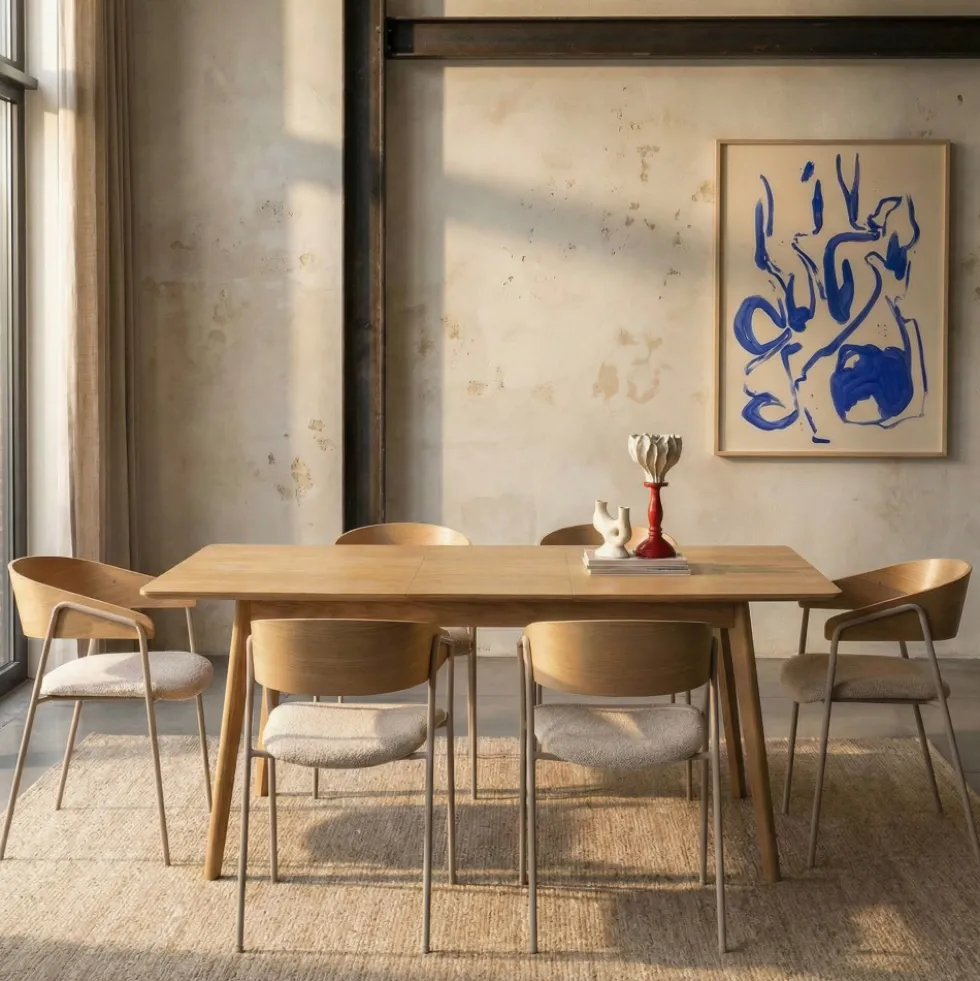 SKOLL Table à manger extensible 8 à 12 personnes 180-230x80cm