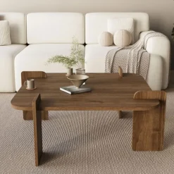SOLENI Table basse en bois 90x90cm
