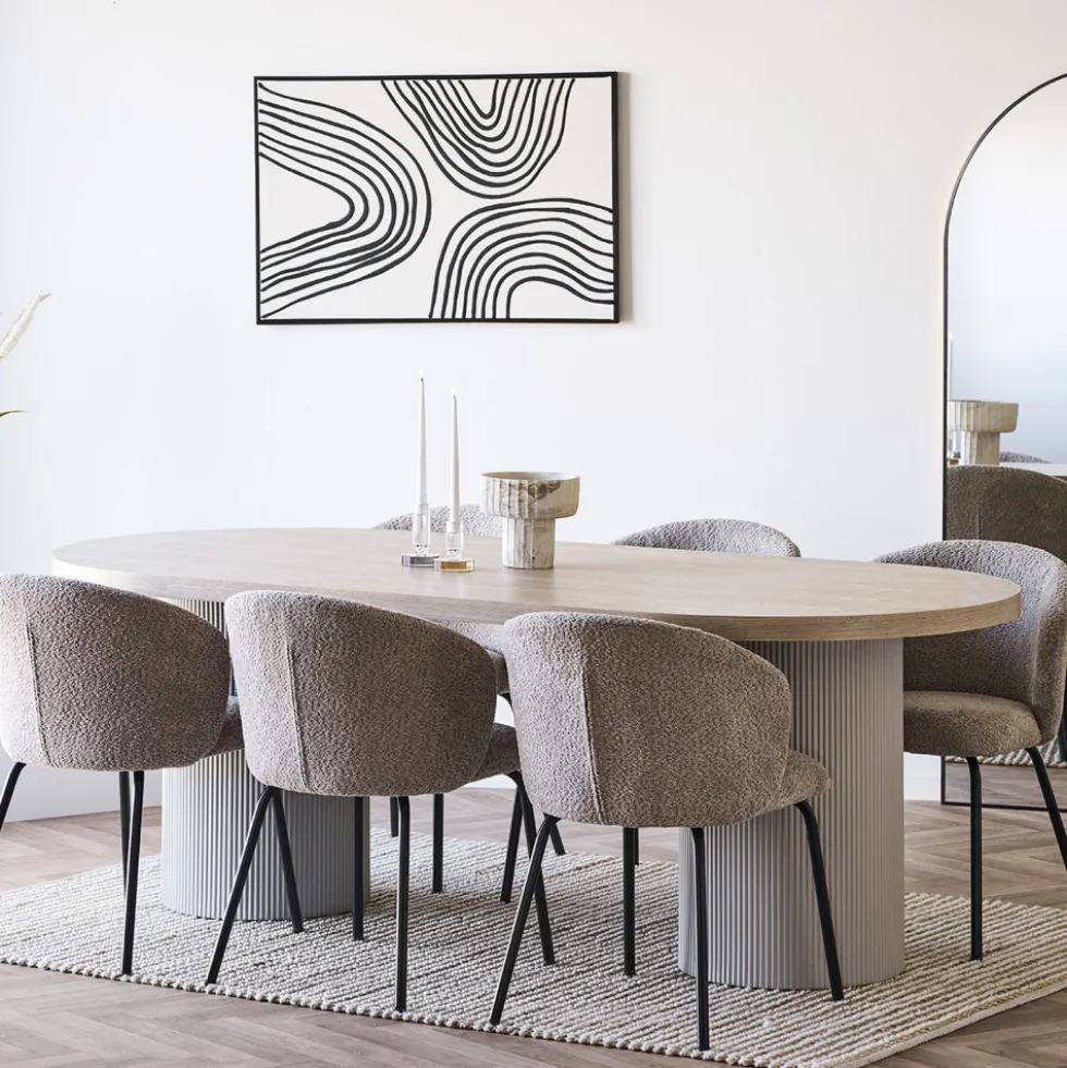 SOLVA Table à manger 10 personnes ovale en bois