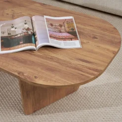 SOMA Table basse ovale en bois 130x65cm