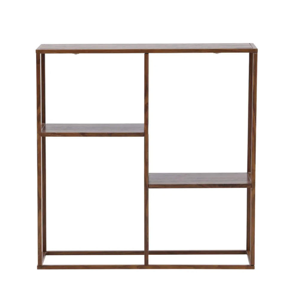 STAAL Étagère en bois effet noyer et métal H81cm