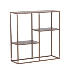 STAAL Étagère en bois effet noyer et métal H81cm