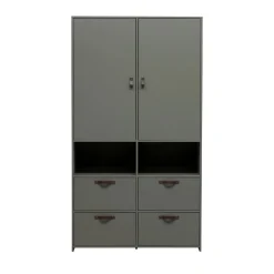 STAGE Armoire 2 portes 4 tiroirs en bois