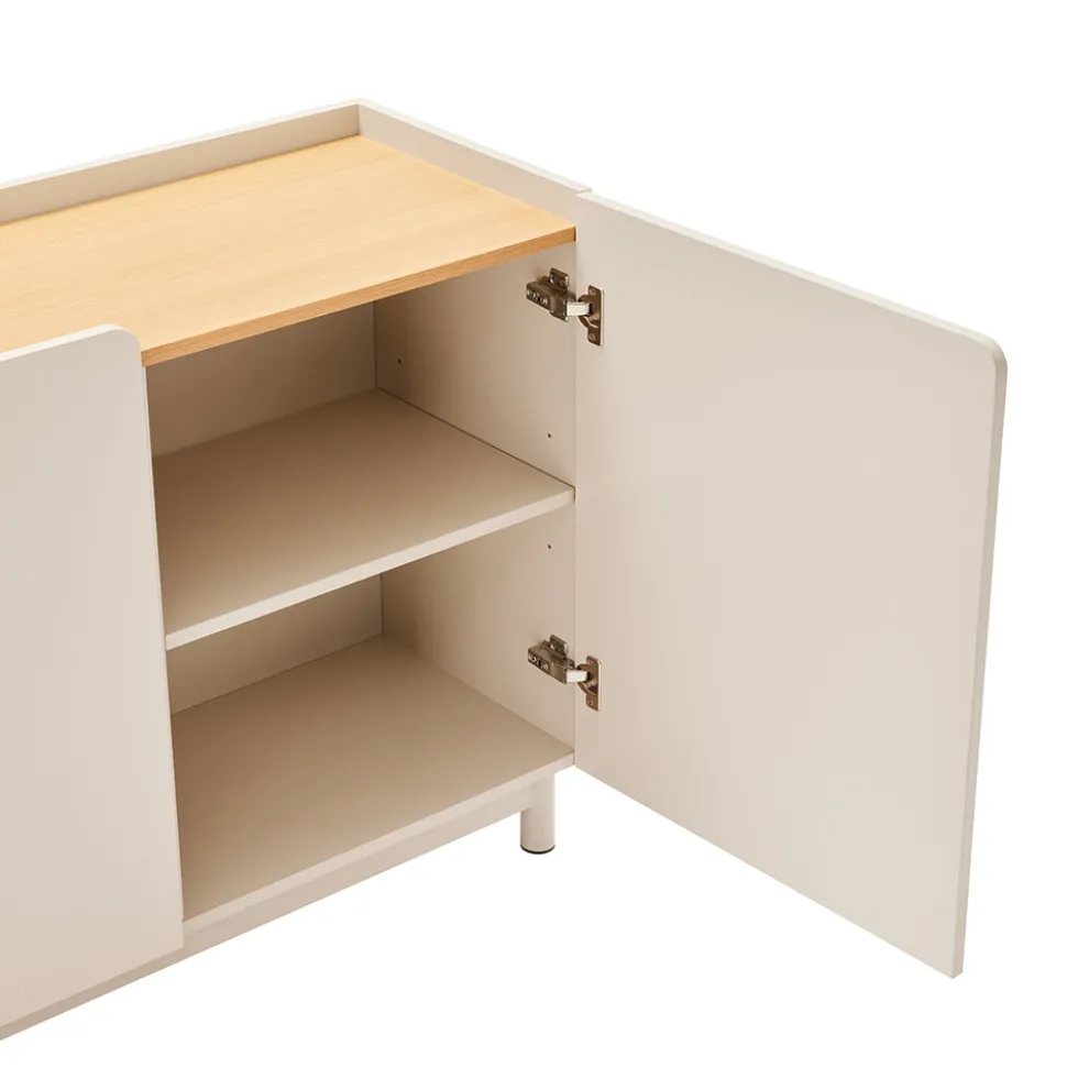 STANLEY Buffet 3 portes en bois et métal L160cm