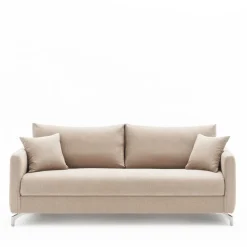 STEFFEN Canapé convertible express 3 places en tissu et pieds chrome