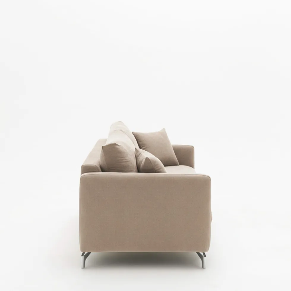 STEFFEN Canapé convertible express 3 places en tissu et pieds chrome