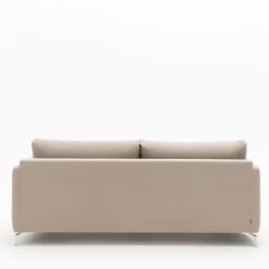 STEFFEN Canapé convertible express 3 places en tissu et pieds chrome