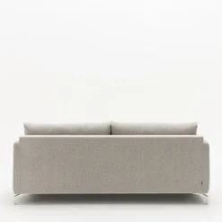 STEFFEN Canapé droit 3 places en tissu et pieds chrome