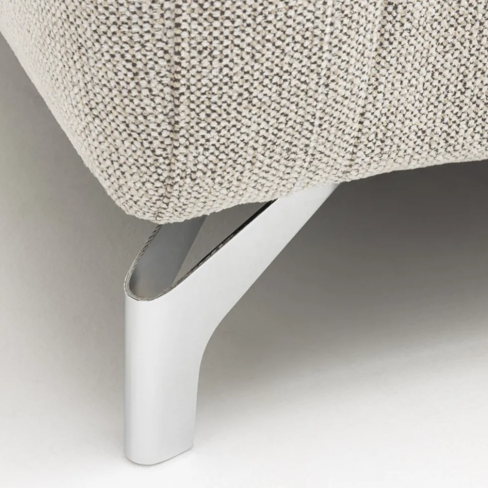 STEFFEN Canapé droit 3 places en tissu et pieds chrome