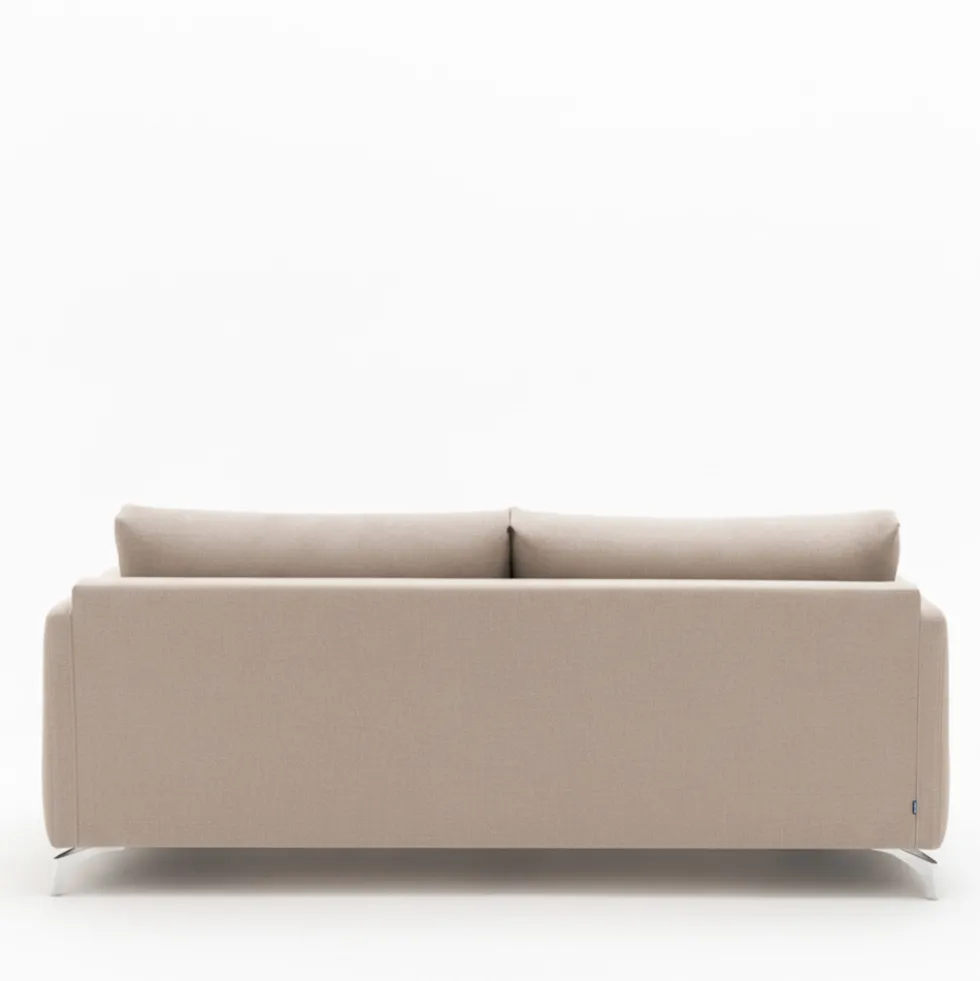 STEFFEN Canapé droit 3 places en tissu et pieds chrome