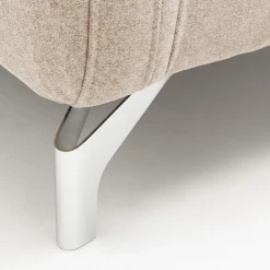 STEFFEN Canapé droit 3 places en tissu et pieds chrome