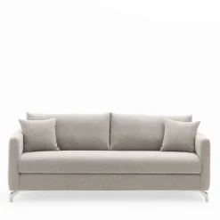 STEFFEN Canapé droit 3 places en tissu et pieds chrome