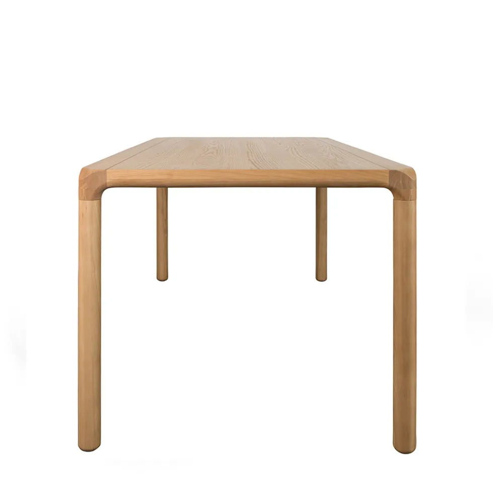 STORM Table à manger 8 personnes aux bords arrondis en bois