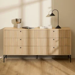 STORO Commode 6 tiroirs en bois L157.9cm