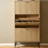 STORO Meuble à chaussures 3 portes en bois et métal L71,6cm