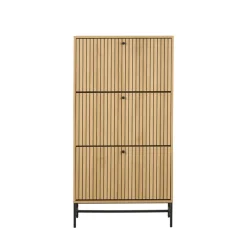 STORO Meuble à chaussures 3 portes en bois et métal L71,6cm