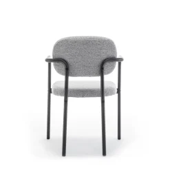 STUART Lot de 2 fauteuils de table en tissu bouclette et métal