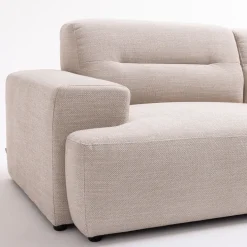 STUNE Canapé droit 4 places en tissu à accoudoirs larges