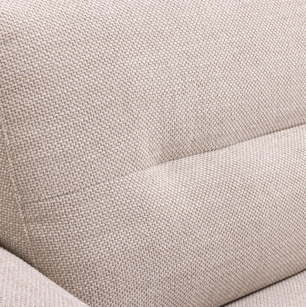 STUNE Canapé droit 4 places en tissu à accoudoirs larges