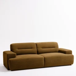 STUNE Canapé droit 4 places en tissu à accoudoirs larges