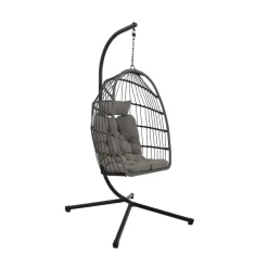 SULLY Fauteuil œuf suspendu de jardin en corde et acier traité
