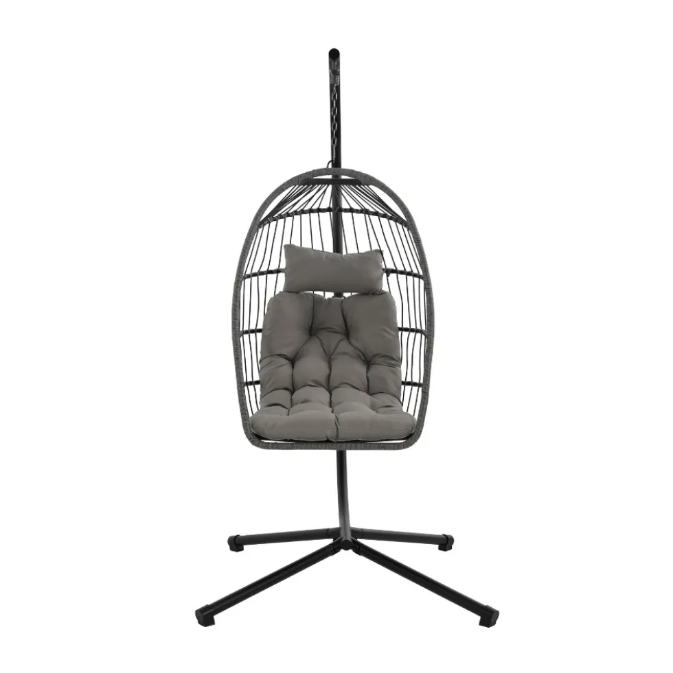 SULLY Fauteuil œuf suspendu de jardin en corde et acier traité