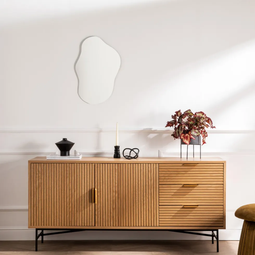 SVEG Buffet 2 portes 3 tiroirs en bois L160cm
