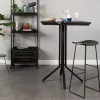 TANGLE Tabouret de bar en teck recyclé et métal H62cm