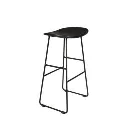 TANGLE Tabouret de bar en teck recyclé et métal H62cm