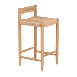 TANNO Lot de 2 tabourets de bar intérieur/extérieur en bois H66cm