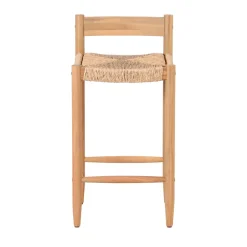 TANNO Lot de 2 tabourets de bar intérieur/extérieur en bois H66cm